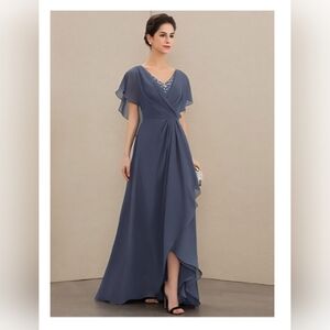 Elegant Stormy Blue Evening Gown - NWT Never Worn